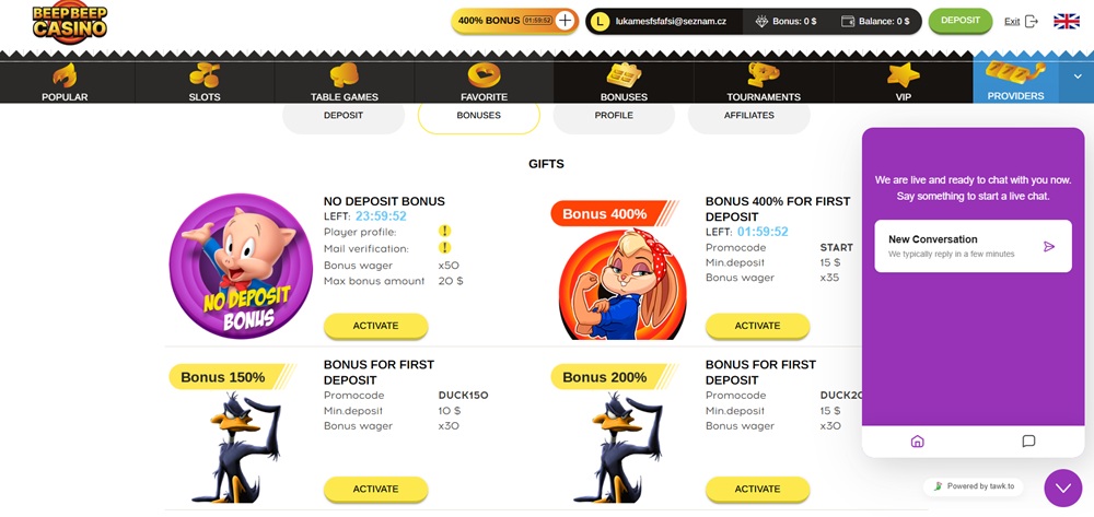 Beep Beep Casino kontakt