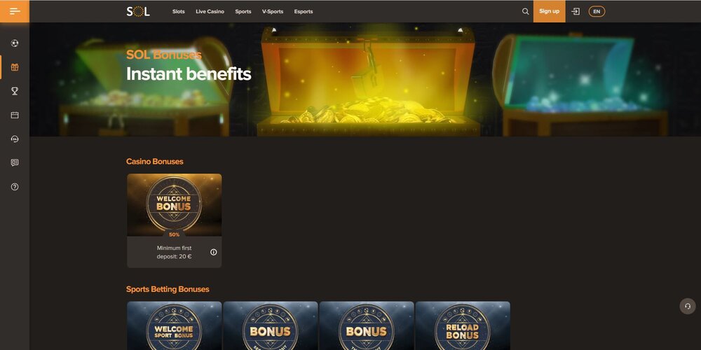 sol casino no deposit bonus