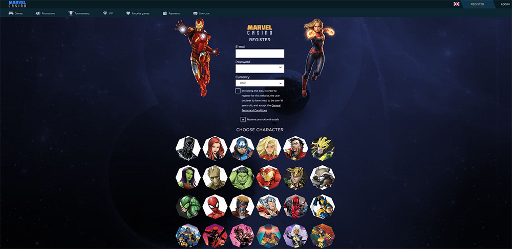 Marvel Casino Registrace a Login