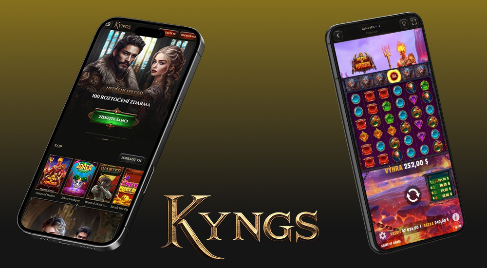 Náhled responzivního rozhraní online casinu Kyngs