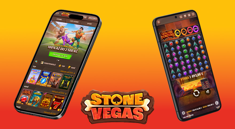 Náhled responzivního rozhraní online casina a sázkové kanceláře Stone Vegas