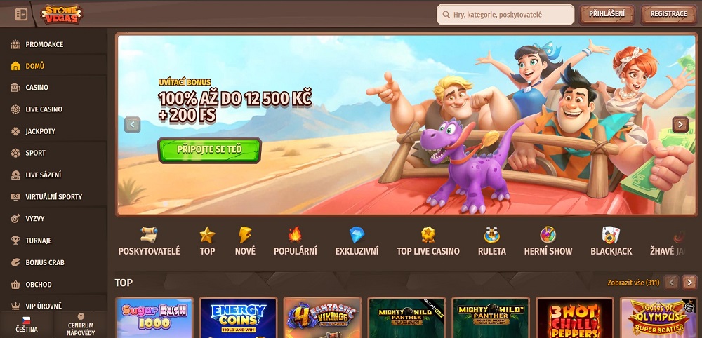 Stone Vegas casino úvodní stránka