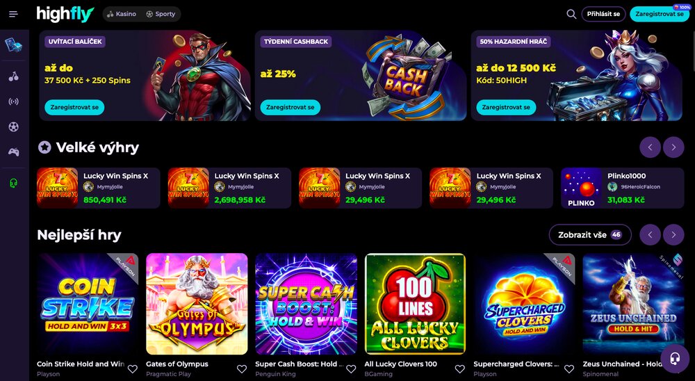 HighFlyBet náhled webu