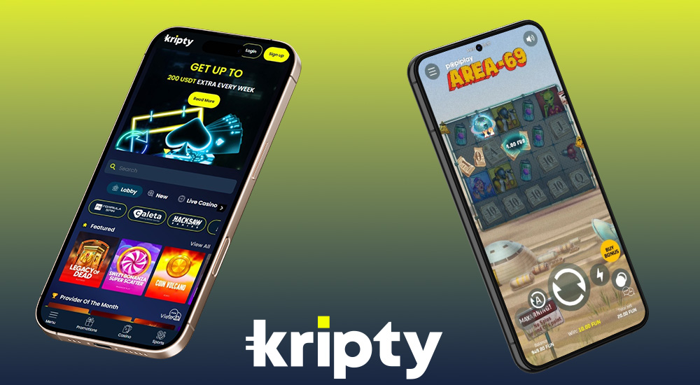 Náhled mobilního rozhraní v online casinu Kripty