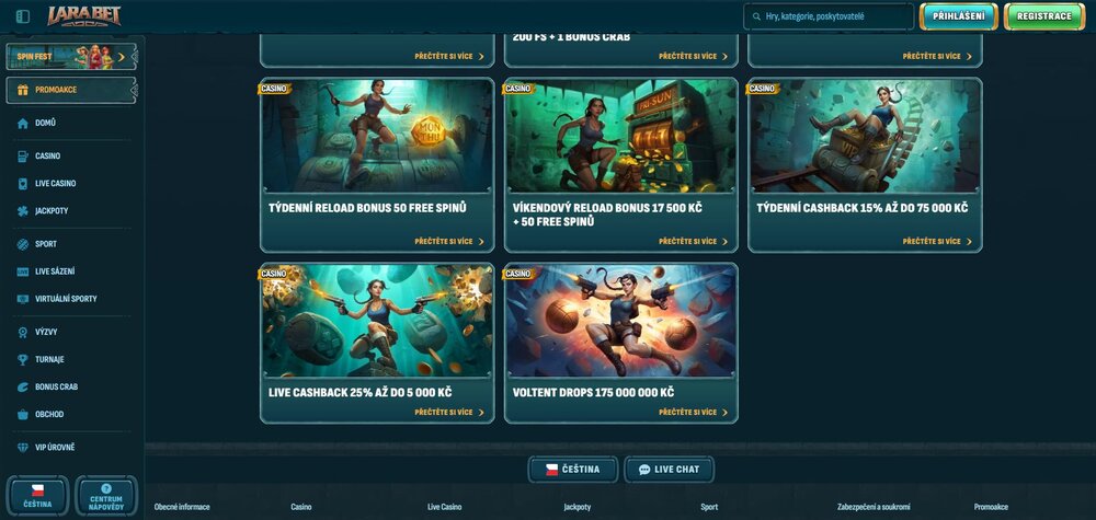 larabet nabídka bonusů s cashbackem
