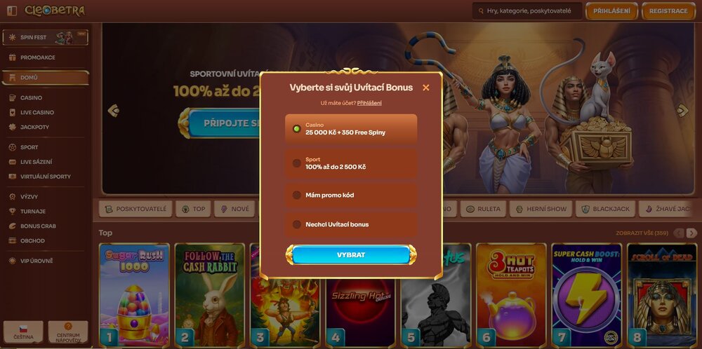 cleobetra registrace a login