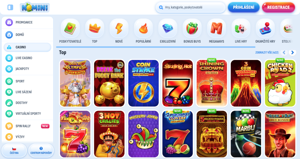 Customer support v casinu Nomini očima hráčů Nomini úvodní