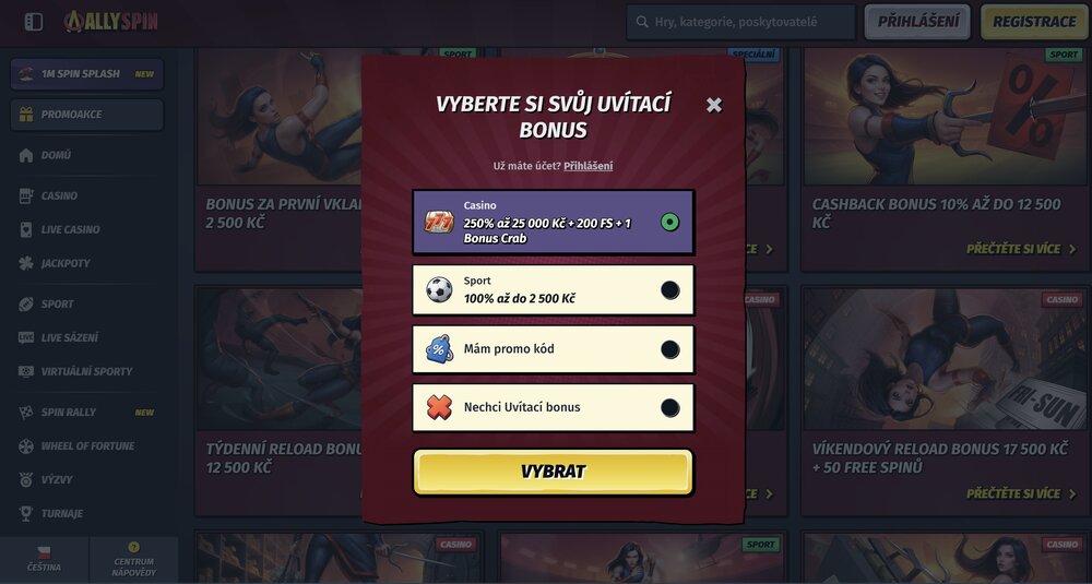 AllySpin registrace