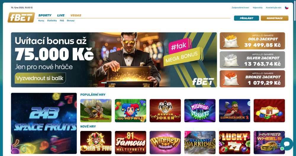 fBET casino úvodní