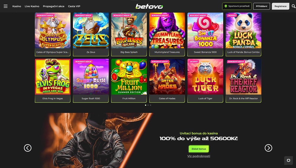 Náhled online slotů v online casinu Betovo včetně štědrého uvítacího bonusu pro nové hráče
