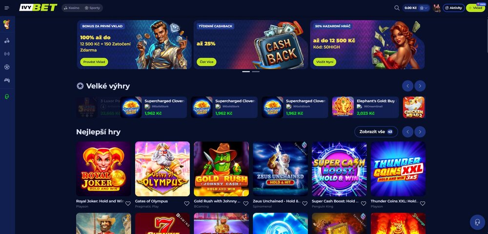 ivybet casino hlavní strana