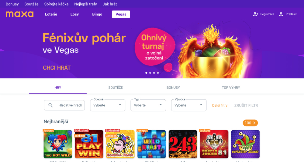 Maxa casino úvodní