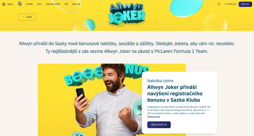 Allwyn Joker bonusový systém