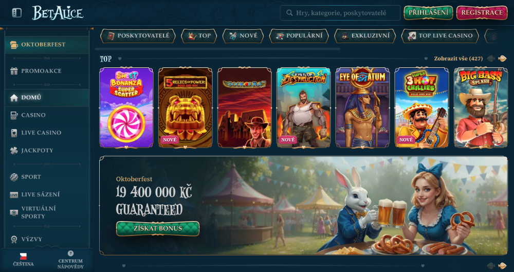 BetAlice casino homepage
