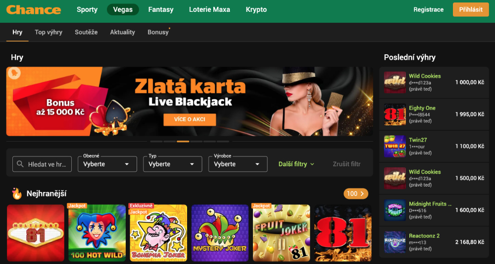 Chance casino úvodní