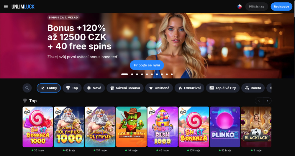 UnlimLuck casino úvodní