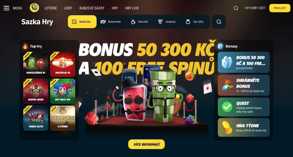 Sazka Hry casino úvodní