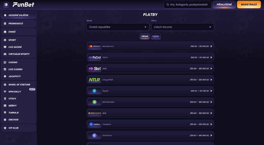 FunBet casino vklad