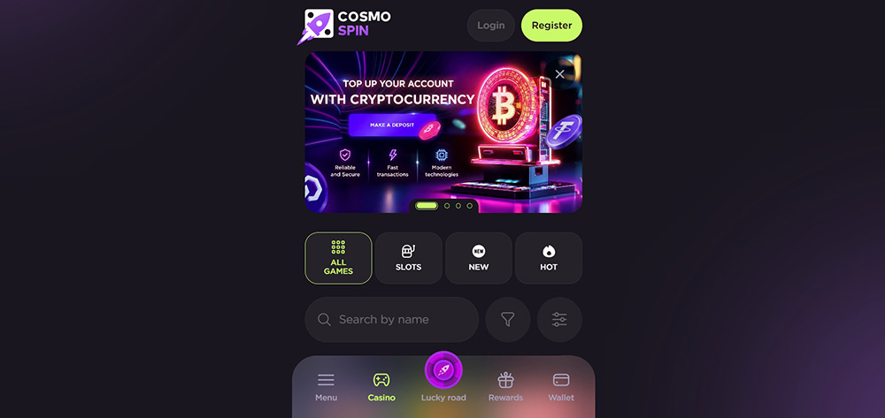 CosmoSpin casino úvod