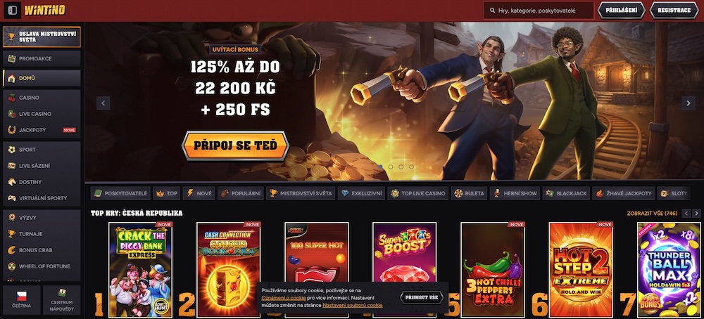 Wintino casino homepage